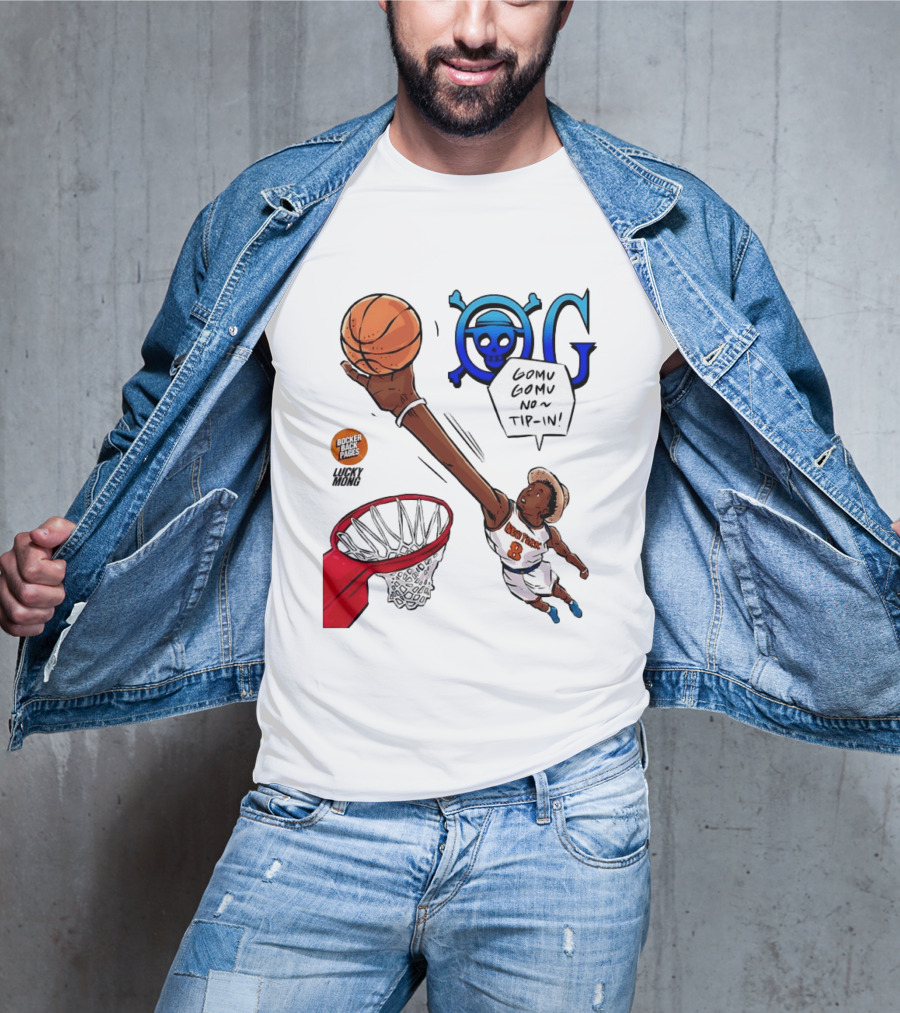 OG Anunoby X One Piece Luffy New York Knicks 2026 Gomu Gomu No Tip In Comic T-Shirt