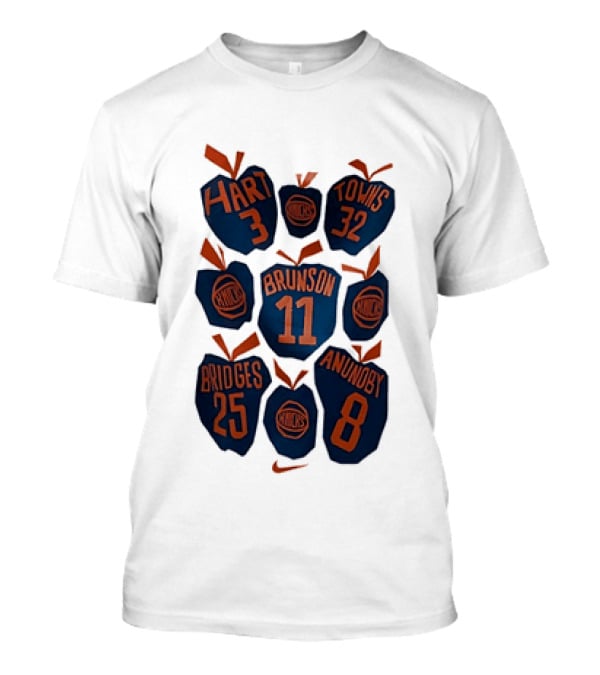 New York Knicks NBA Hart Brunson Towns Bridges Anunoby Big Apple Legends T-Shirt