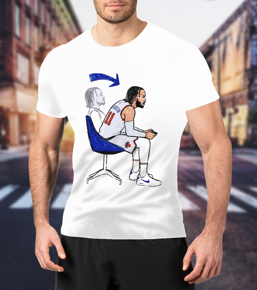 Jalen Brunson 11 Relaxed New York Knicks Cartoon T-Shirt