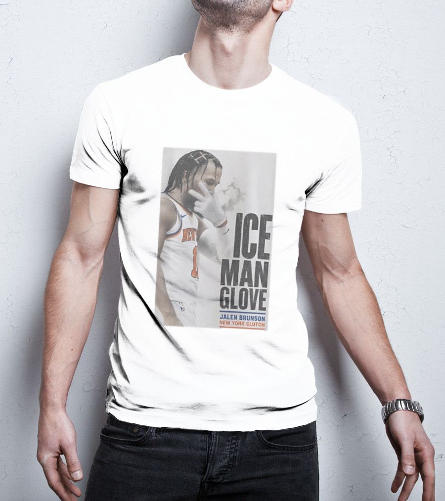 Jalen Brunson Ice Man Glove New York Knicks Clutch T-Shirt