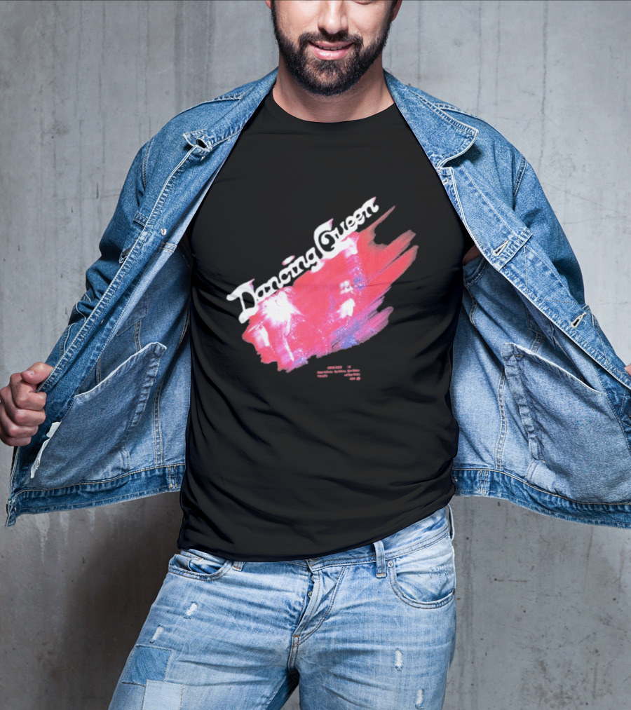 ABBA Dancing Queen Retro Red Brushstroke Photo T-Shirt