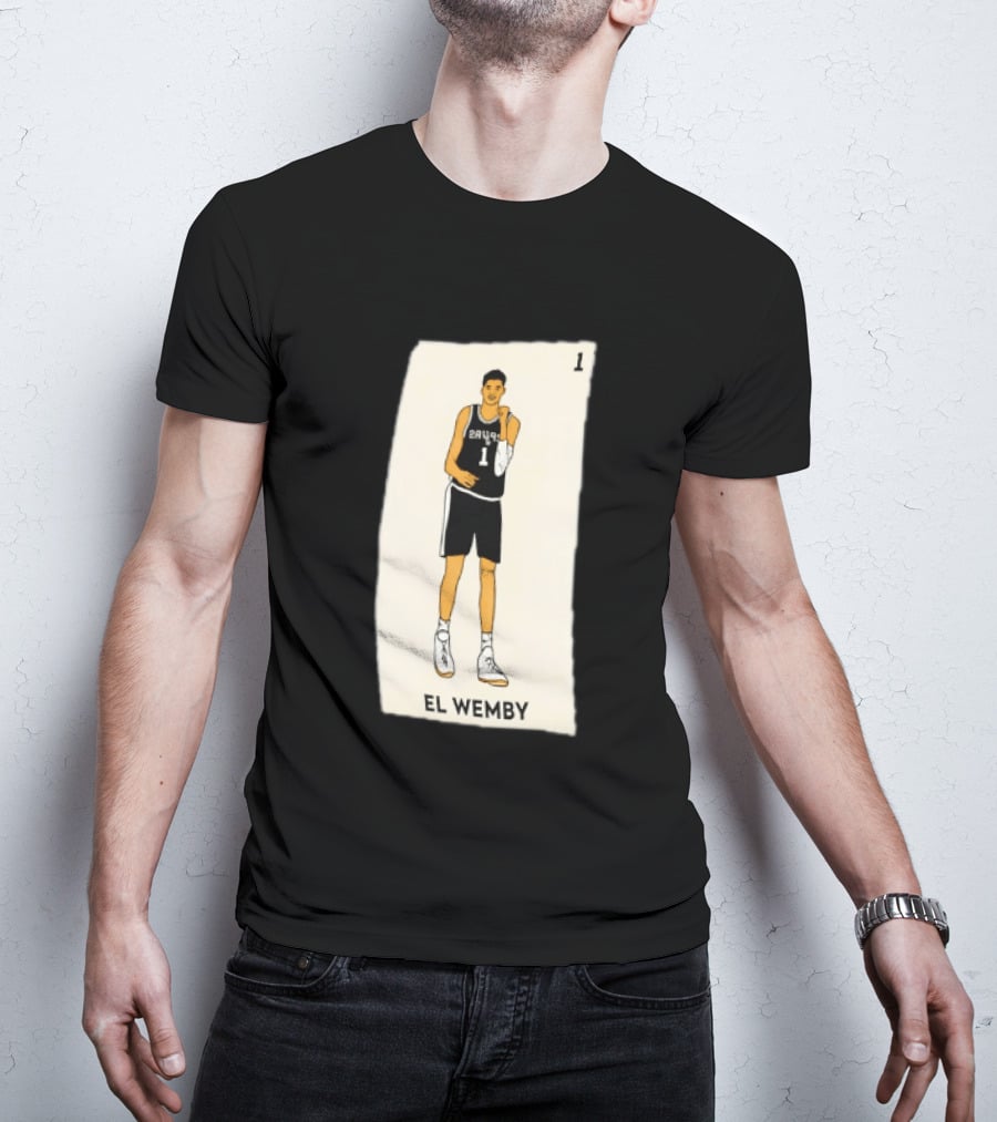 El Wemby Victor Wembanyama San Antonio Spurs Basketball 1 NBA Card T-Shirt