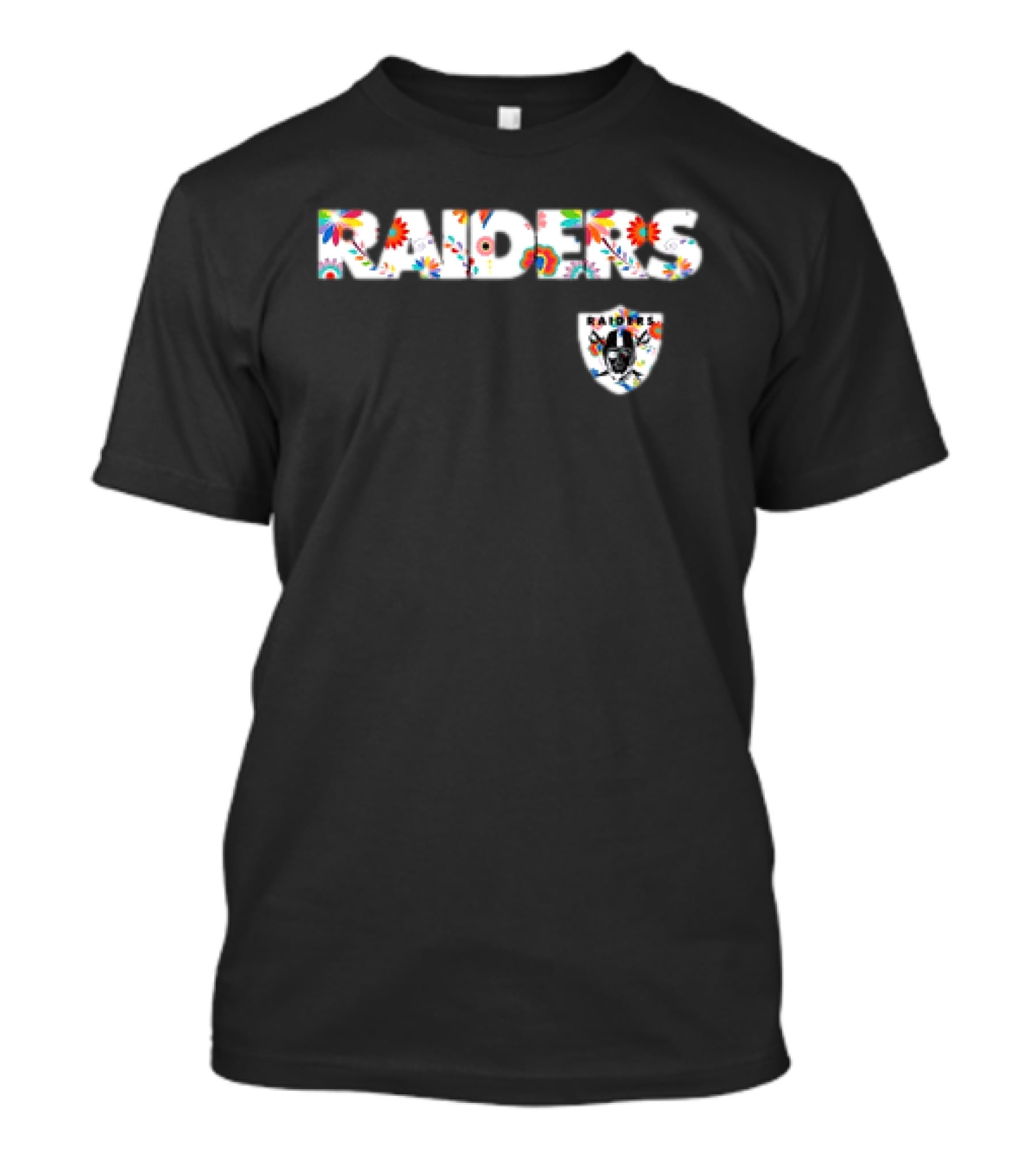 Raiders Dia De Los Muerto 2025 Floral Skull NFL Team T-Shirt