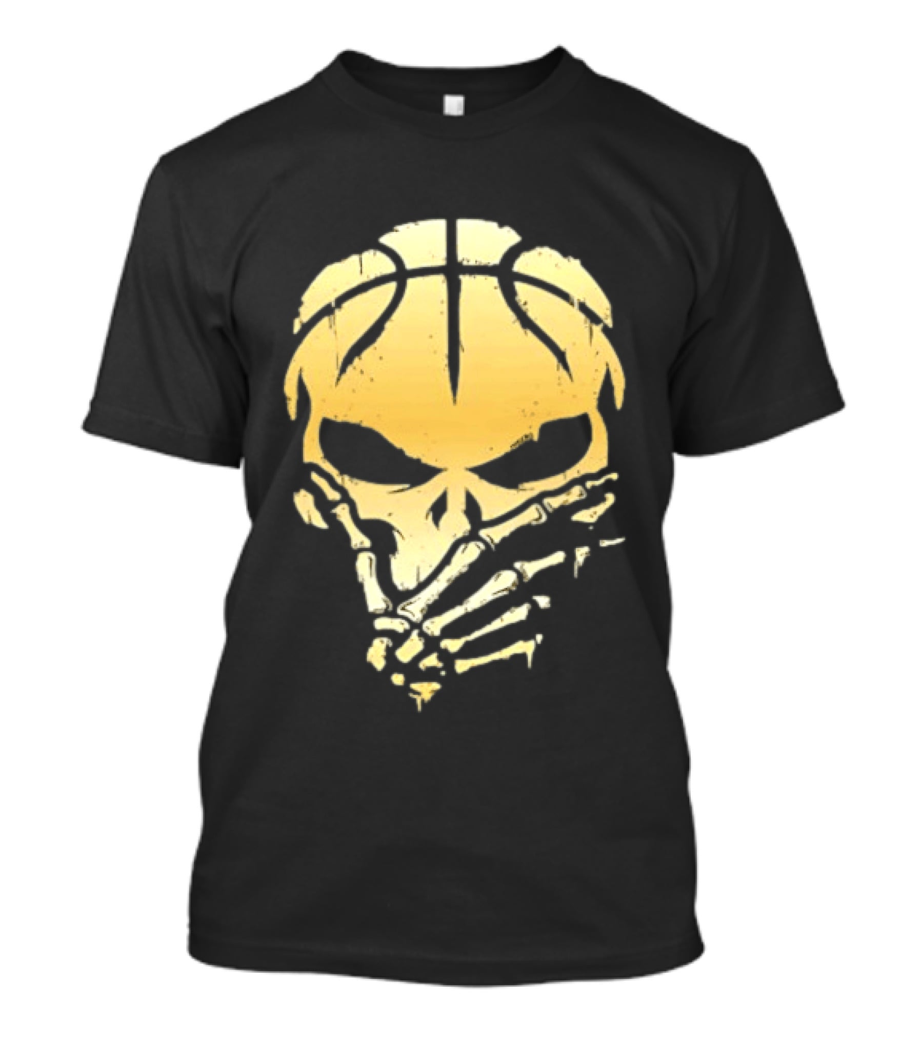 The Brunisher Gold Jalen Brunson Knicks Skull Basketball T-Shirt