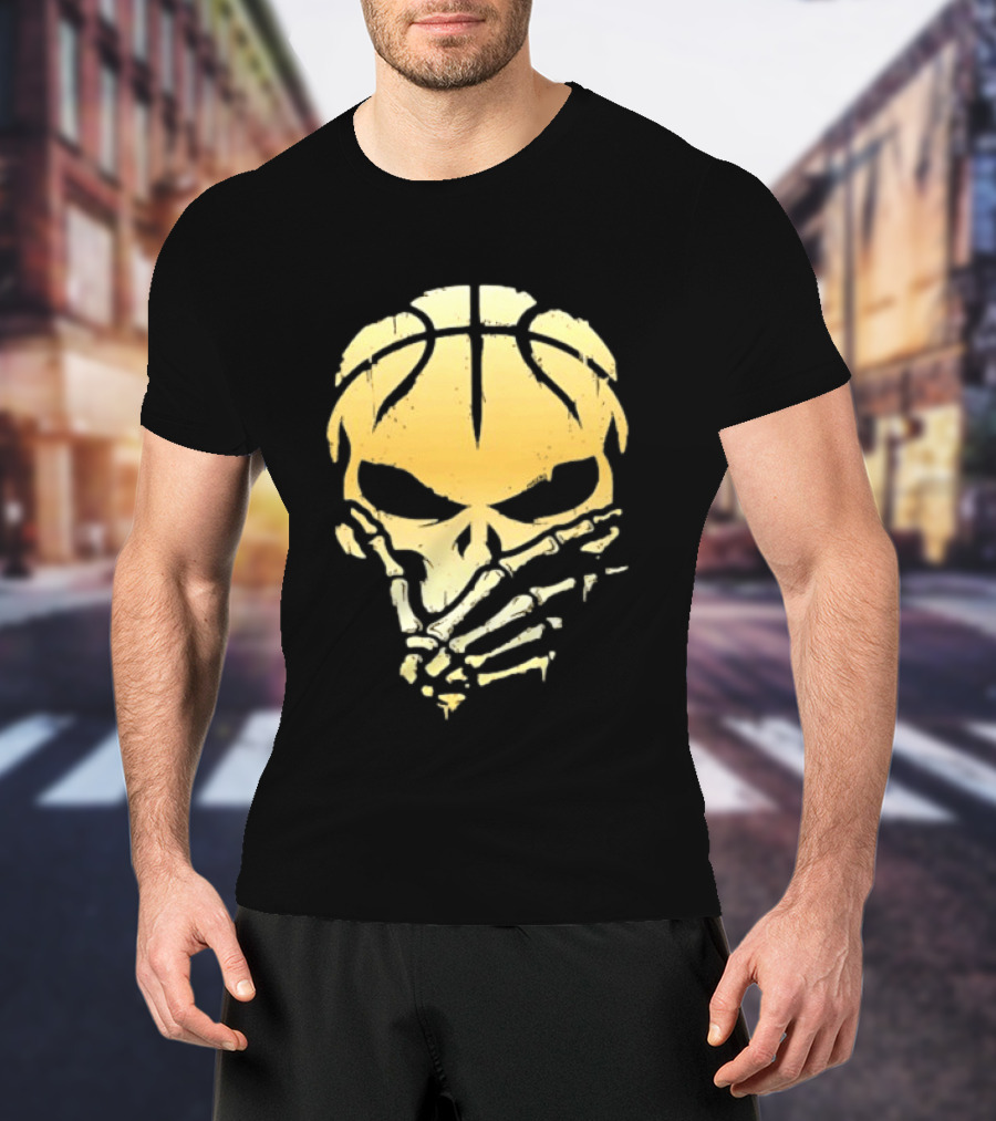 The Brunisher Gold Jalen Brunson Knicks Skull Basketball T-Shirt