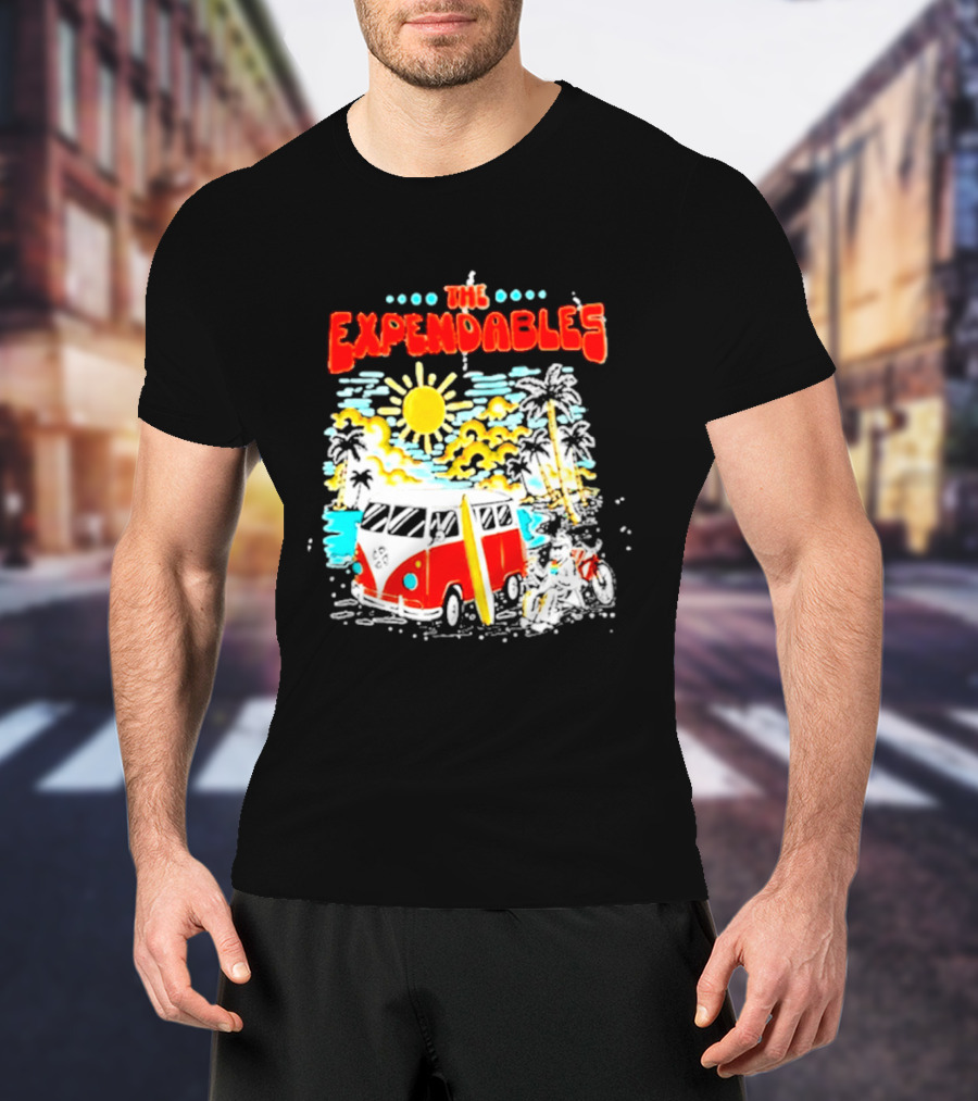 The Expendables Santa Cruz California Surf Van Beach Scene T-Shirt