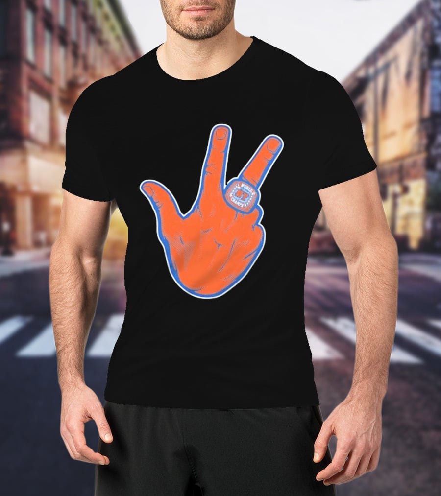 New York Knicks Jalen Brunson Peace Sign Ring Basketball Champion T-Shirt