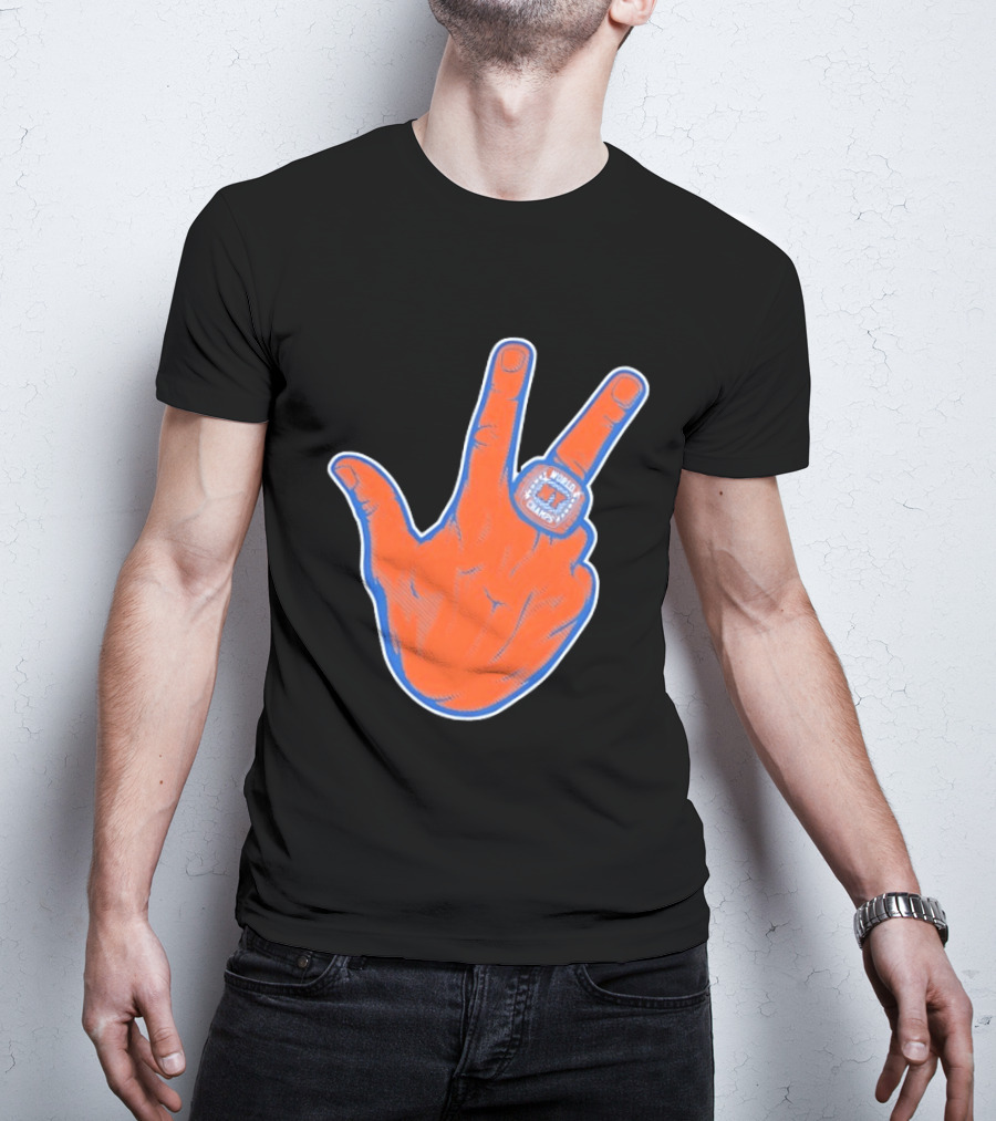 New York Knicks Jalen Brunson Peace Sign Ring Basketball Champion T-Shirt