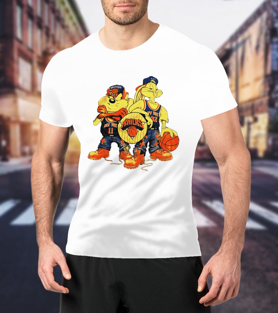 New York Knicks Bugs Bunny Taz NBA Finals Players Madison Square Garden T-Shirt