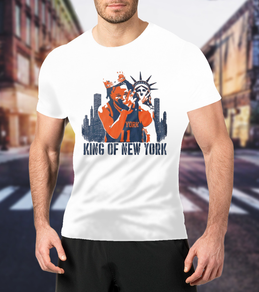 Jalen Brunson King Of New York Skyline 2026 MVP Basketball T-Shirt