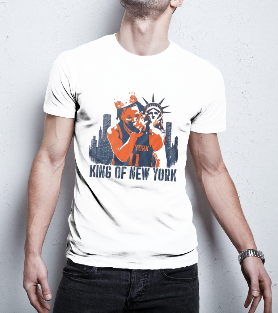 Jalen Brunson King Of New York Skyline 2026 MVP Basketball T-Shirt
