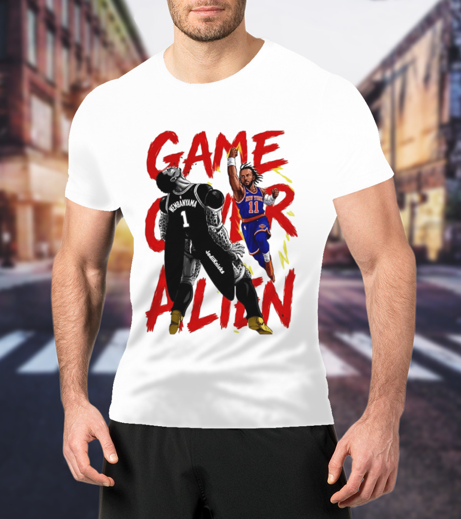 Game Over Alien Wembanyama Vs Jalen Gohan Brunson Knicks T-Shirt