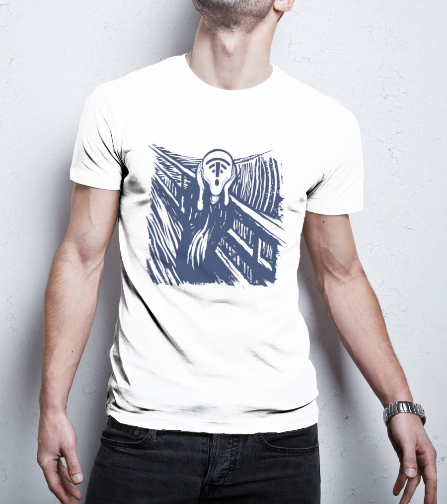 The Scream WiFi Connection Signal Error Loss Iconic Expression T-Shirt