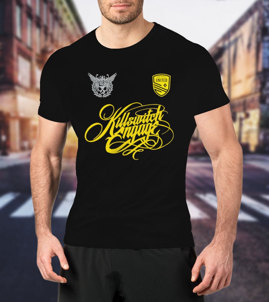 New Mexico United Killswitch Engage Collaboration Crest And Script T-Shirt