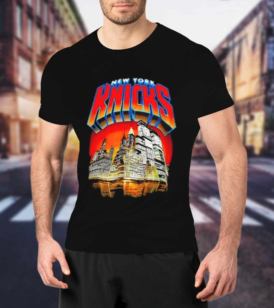 New York Knicks City Skyline Nightscape T-Shirt