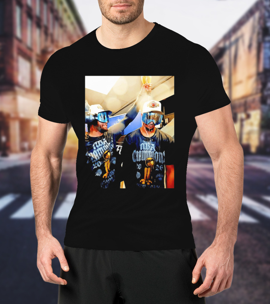 NBA Champions Celebration Jalen Brunson Josh Hart 2026 T-Shirt