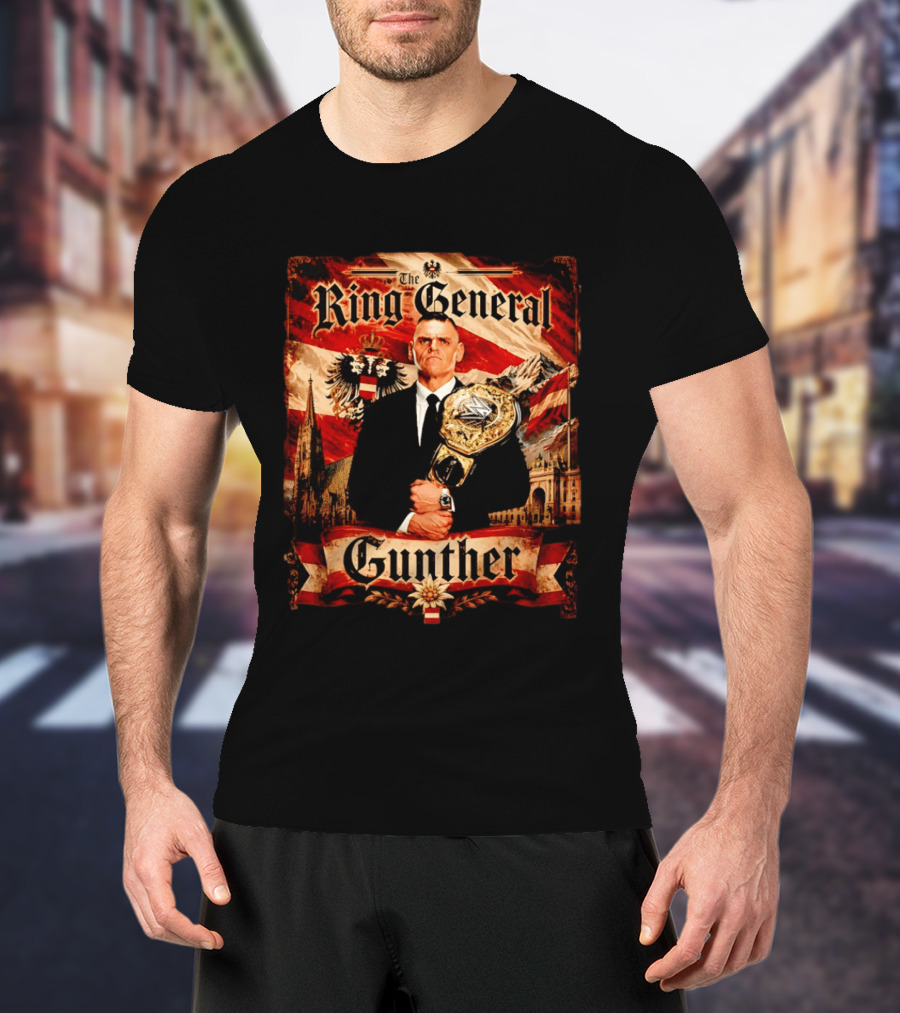 The Ring General Gunther Wrestling Champion With Eagle And Flag T-Shirt