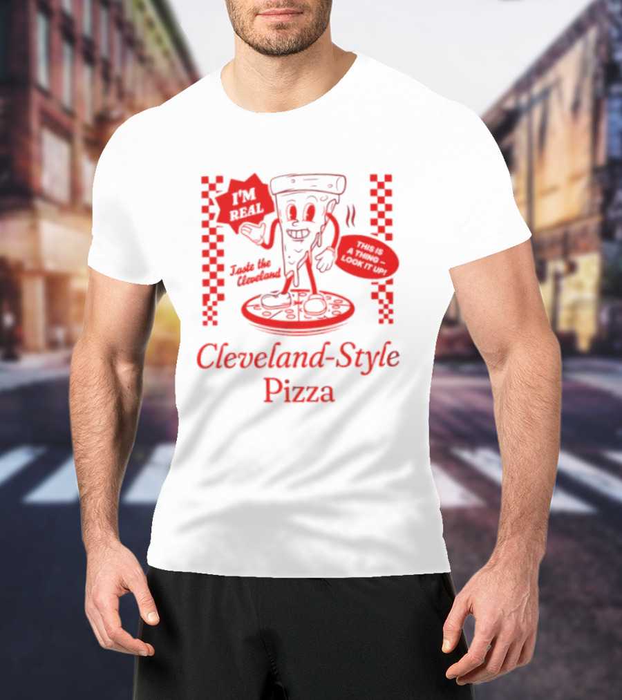 Cleveland Style Pizza I'm Hot Retro Football T-Shirt