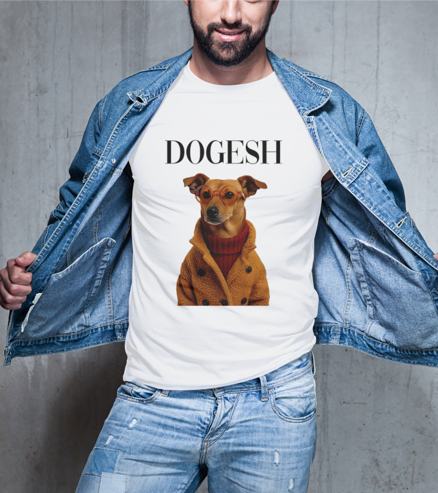 Dogesh Dapper Greyhound In Glasses And Coat T-Shirt