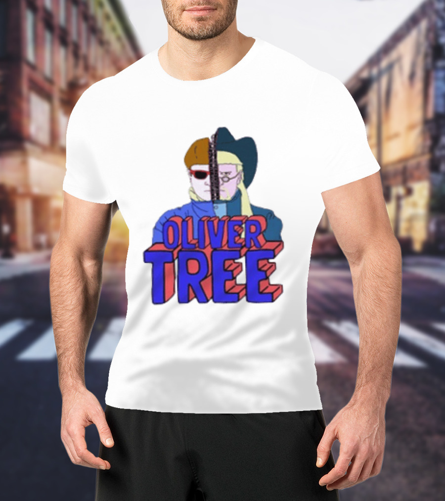Oliver Tree Split Persona Sunglasses Half Cowboy Half Futuristic T-Shirt