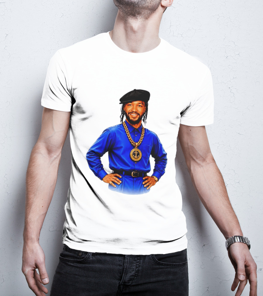 Jalen Brunson NY Knicks Always Business Never Personal Anchor Chain Beret Outfit T-Shirt