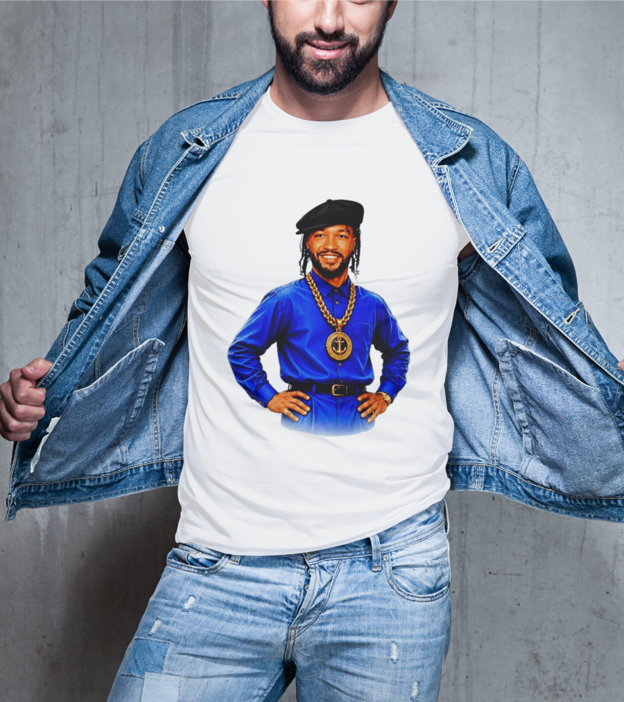 Jalen Brunson NY Knicks Always Business Never Personal Anchor Chain Beret Outfit T-Shirt