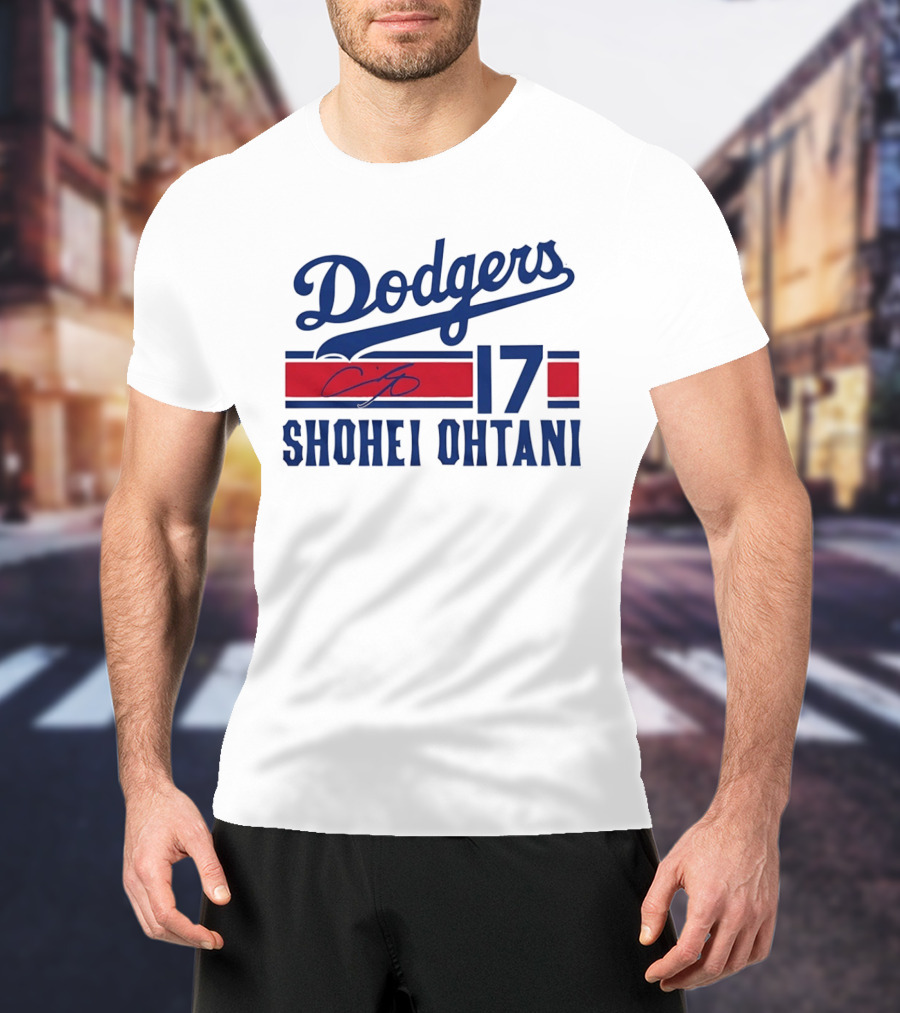 Dodgers Shohei Ohtani 17 Signature Number T-Shirt