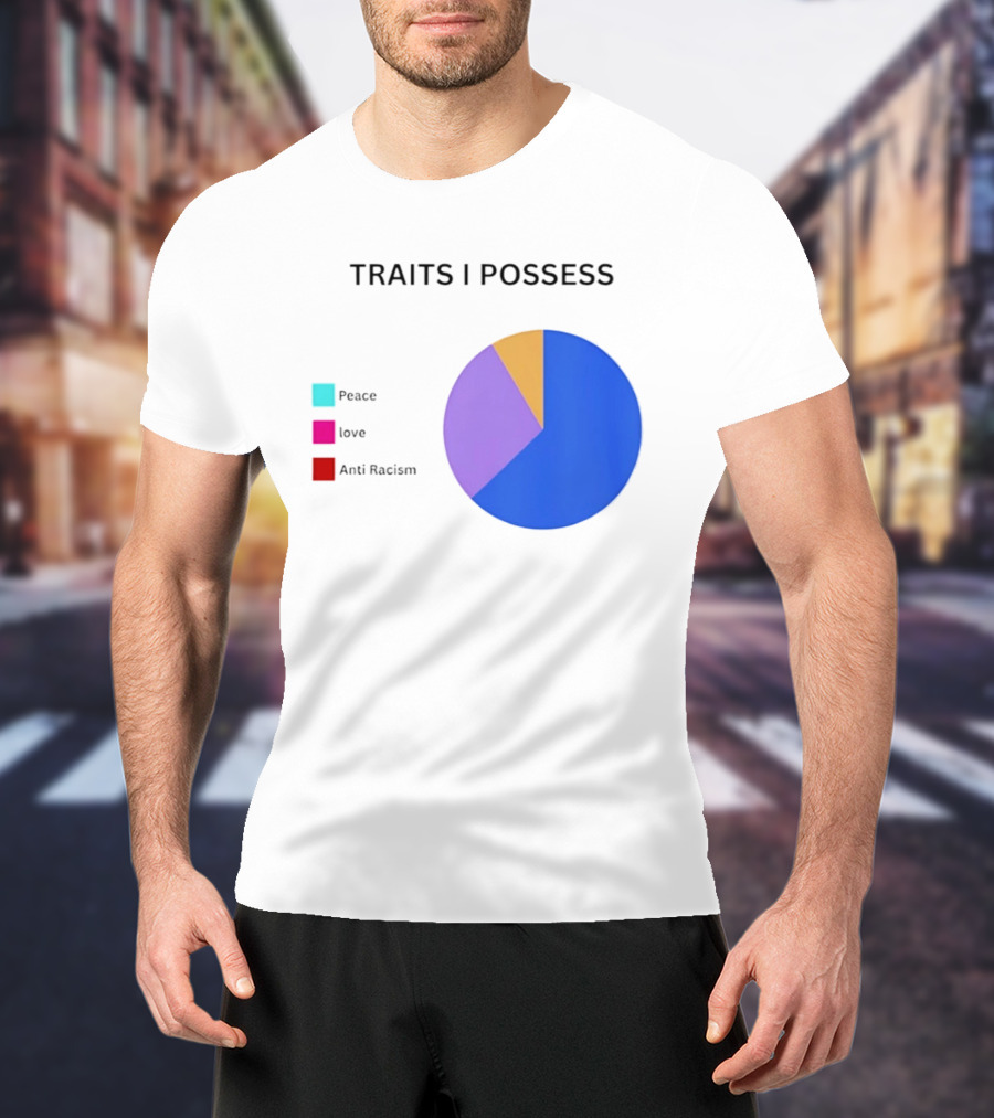 TRAITS I POSSESS Peace Love Anti Racism Chart T-Shirt
