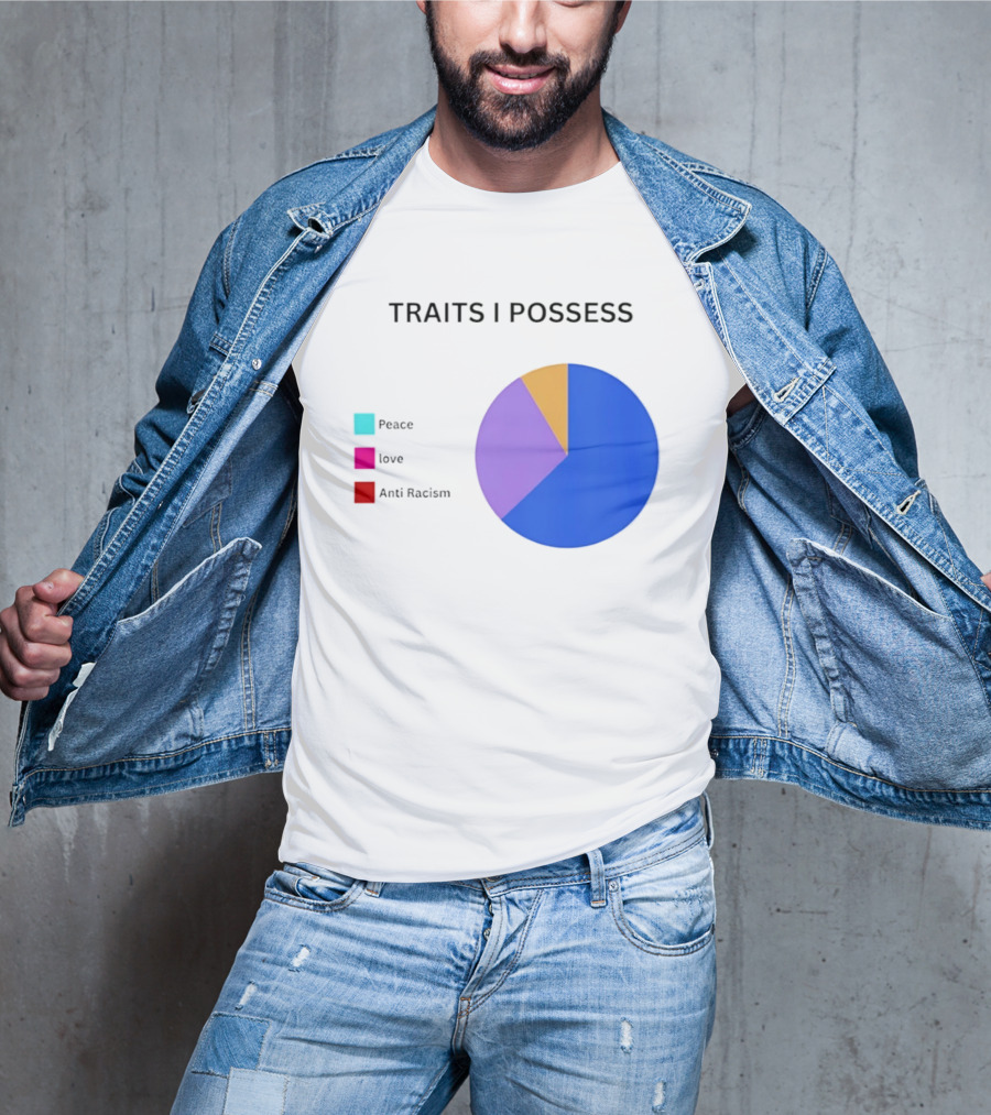 TRAITS I POSSESS Peace Love Anti Racism Chart T-Shirt