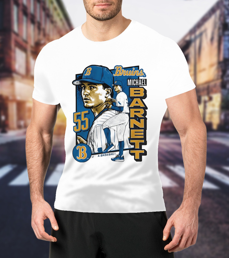 UCLA Bruins Michael Barnett 55 Baseball Pitcher T-Shirt