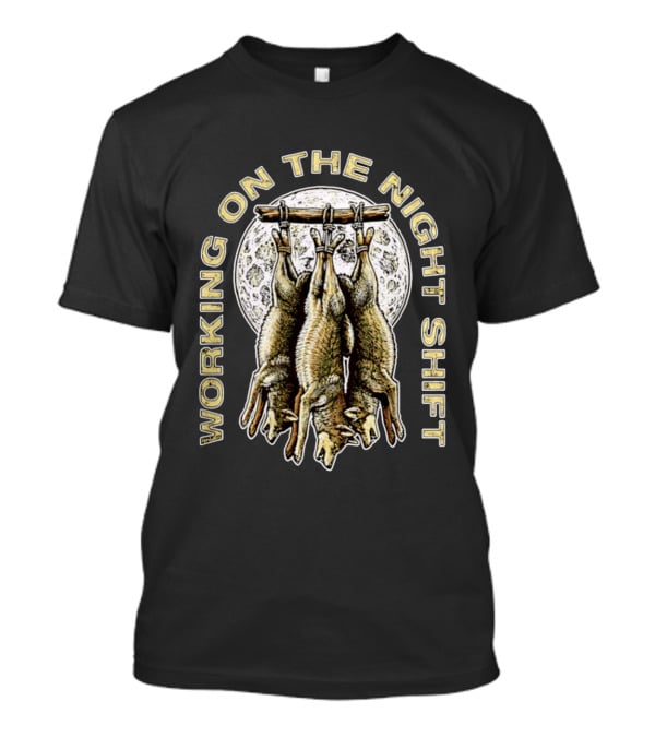Working On The Night Shift Hanging Bats Full Moon T-Shirt