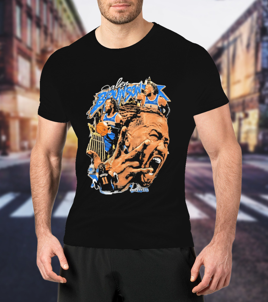 New York Knicks Jalen Brunson Basketball Collage Sports T-Shirt