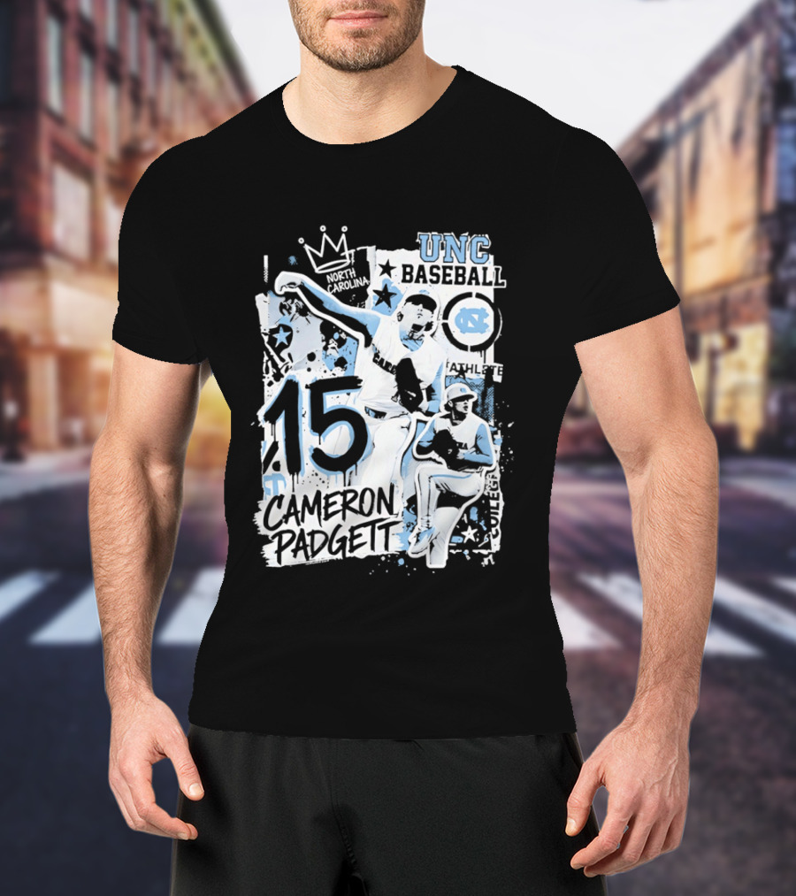 UNC Baseball Cameron Padgett 15 Tar Heels T-Shirt