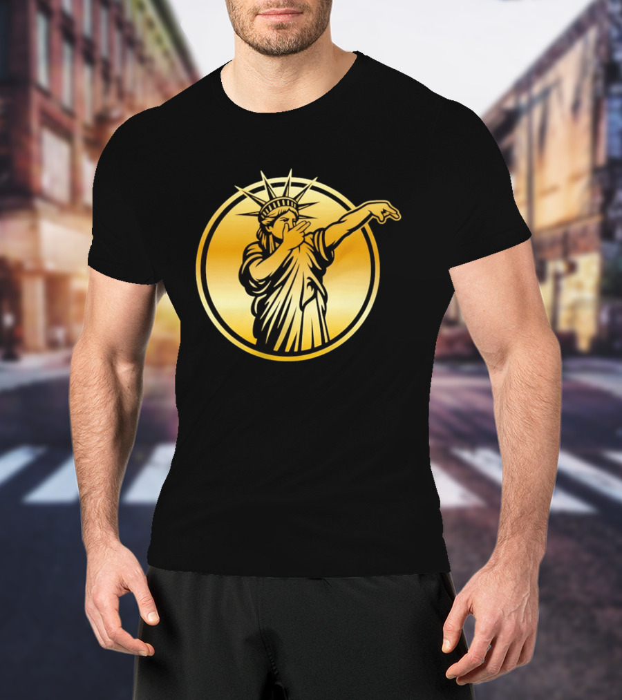 New York Knicks Jalen Brunson Statue Of Liber3 Gold T-Shirt