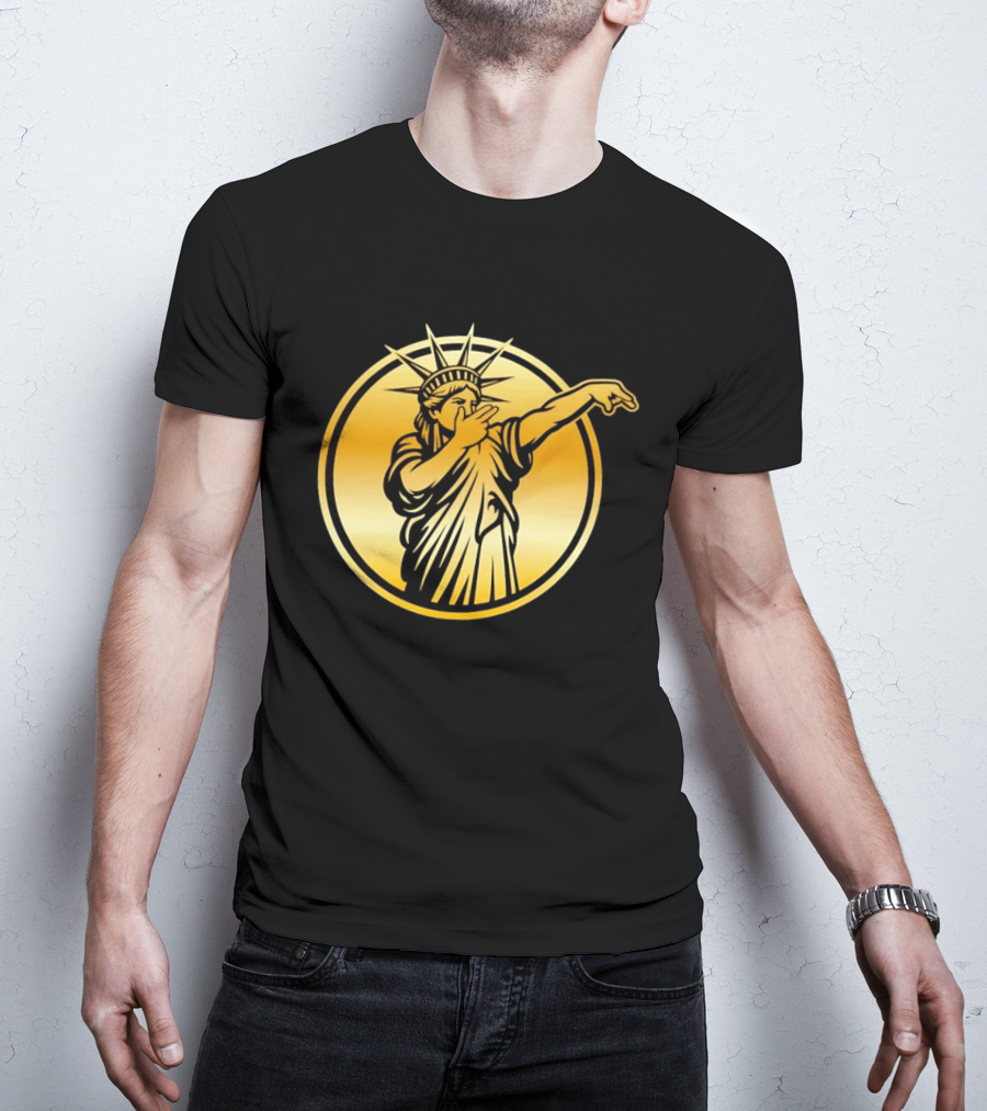 New York Knicks Jalen Brunson Statue Of Liber3 Gold T-Shirt
