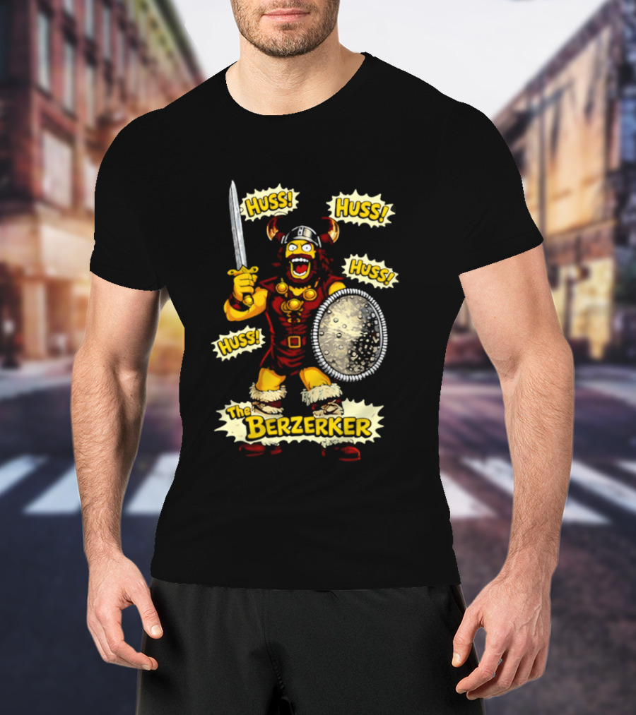 The Berzerker Huss Warrior Viking Berserker With Sword And Shield T-Shirt