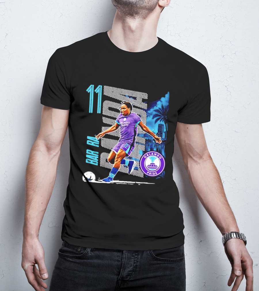 Barbra Banda Orlando Pride Skyline 11 Soccer Blue Palm Trees T-Shirt