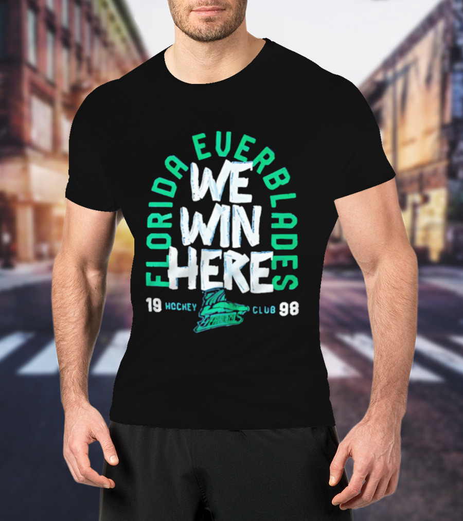 Florida Everblades We Win Here 1998 Hockey Club T-Shirt