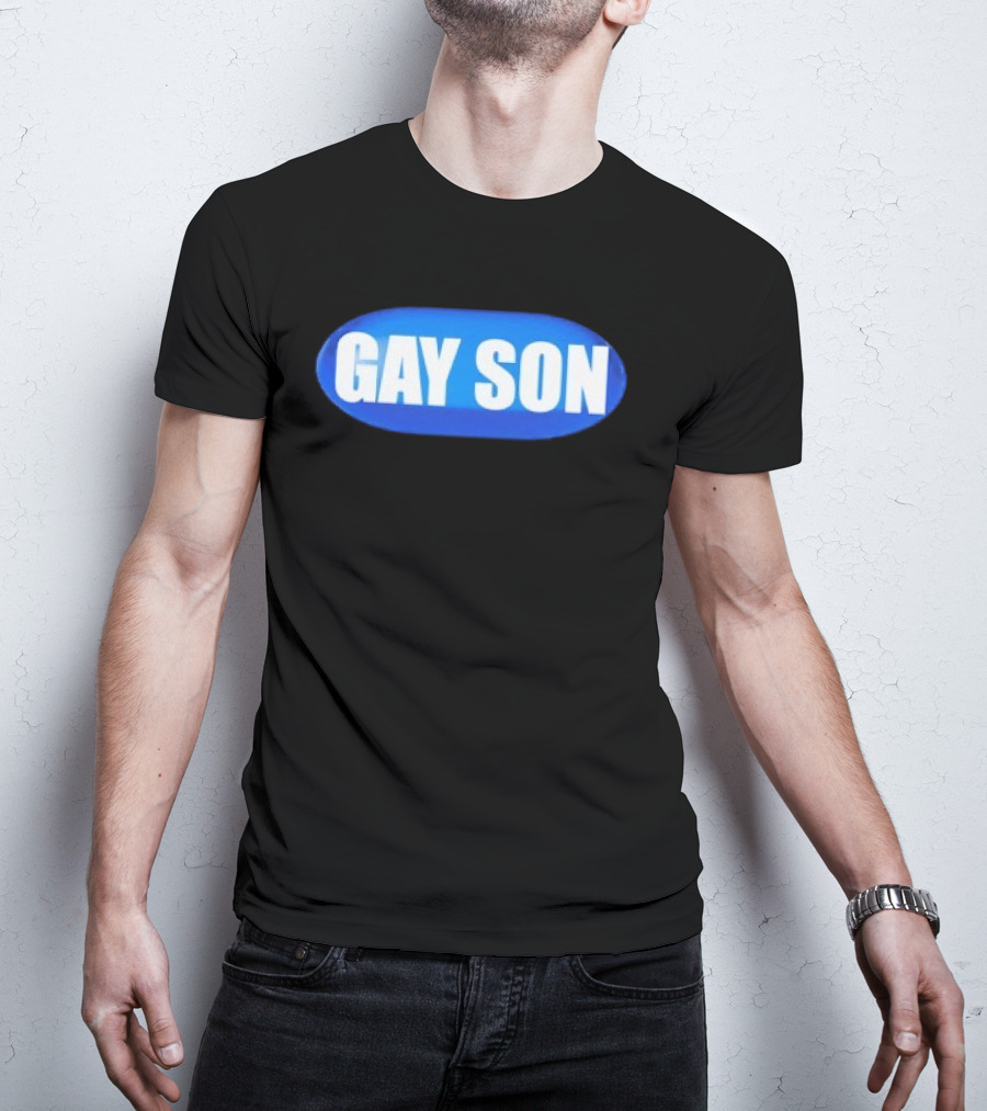 Gay Son Pill Blue Oval T-Shirt