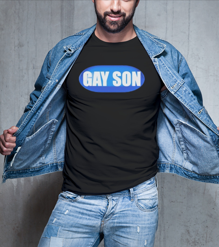 Gay Son Pill Blue Oval T-Shirt