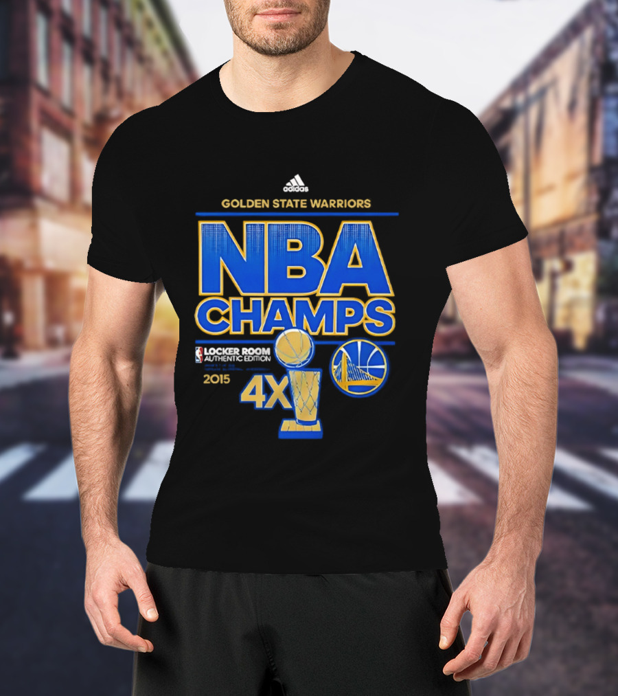 Golden State Warriors NBA Champs 2015 4X Locker Room Authentic Edition T-Shirt