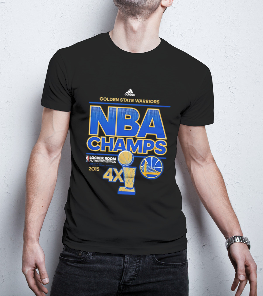 Golden State Warriors NBA Champs 2015 4X Locker Room Authentic Edition T-Shirt