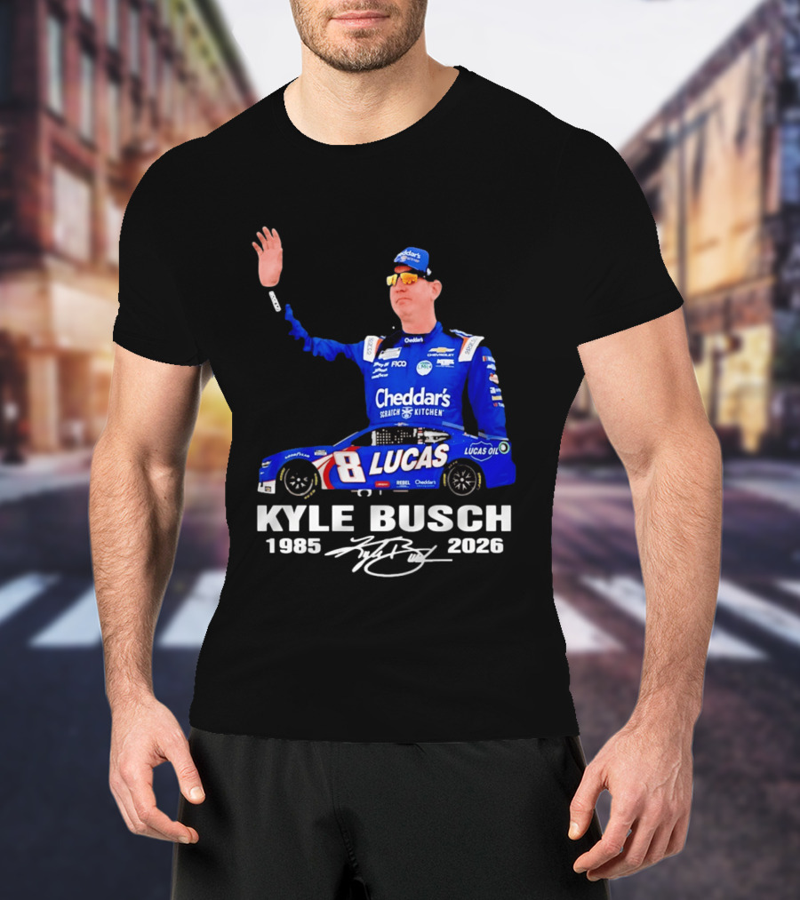 Kyle Busch 1985 2026 Lucas Oil Cheddar's Scratch Kitchen T-Shirt