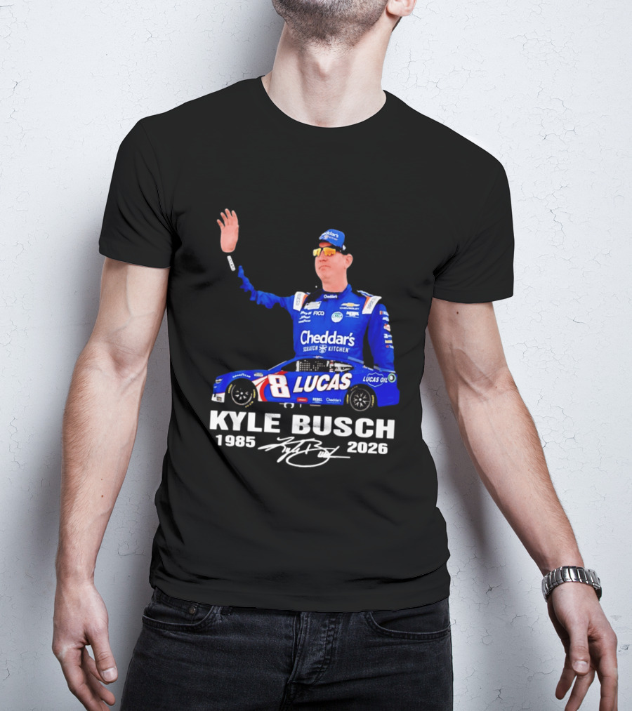 Kyle Busch 1985 2026 Lucas Oil Cheddar's Scratch Kitchen T-Shirt