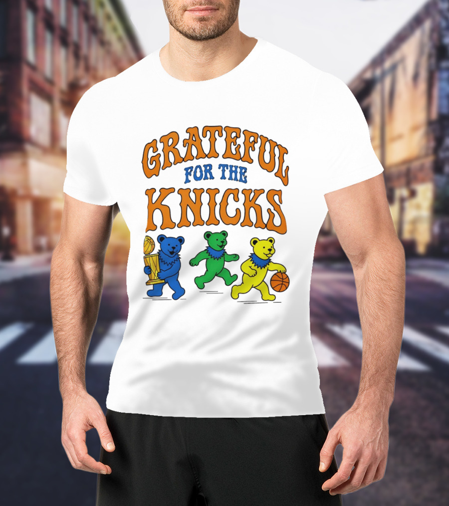 Grateful Dead New York Knicks Bears Basketball Trophy T-Shirt