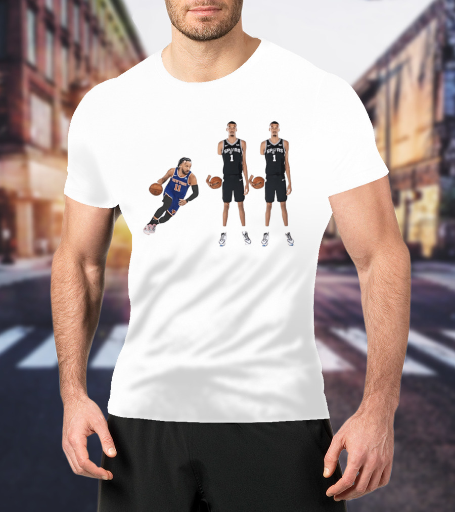 Jalen Brunson NY Knicks Vs Victor Wembanyama San Antonio Spurs Matchup NBA Basketball 9.11 T-Shirt