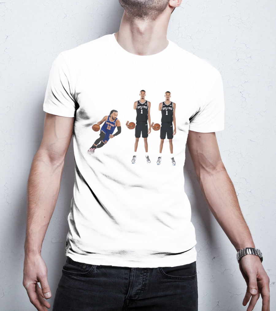 Jalen Brunson NY Knicks Vs Victor Wembanyama San Antonio Spurs Matchup NBA Basketball 9.11 T-Shirt