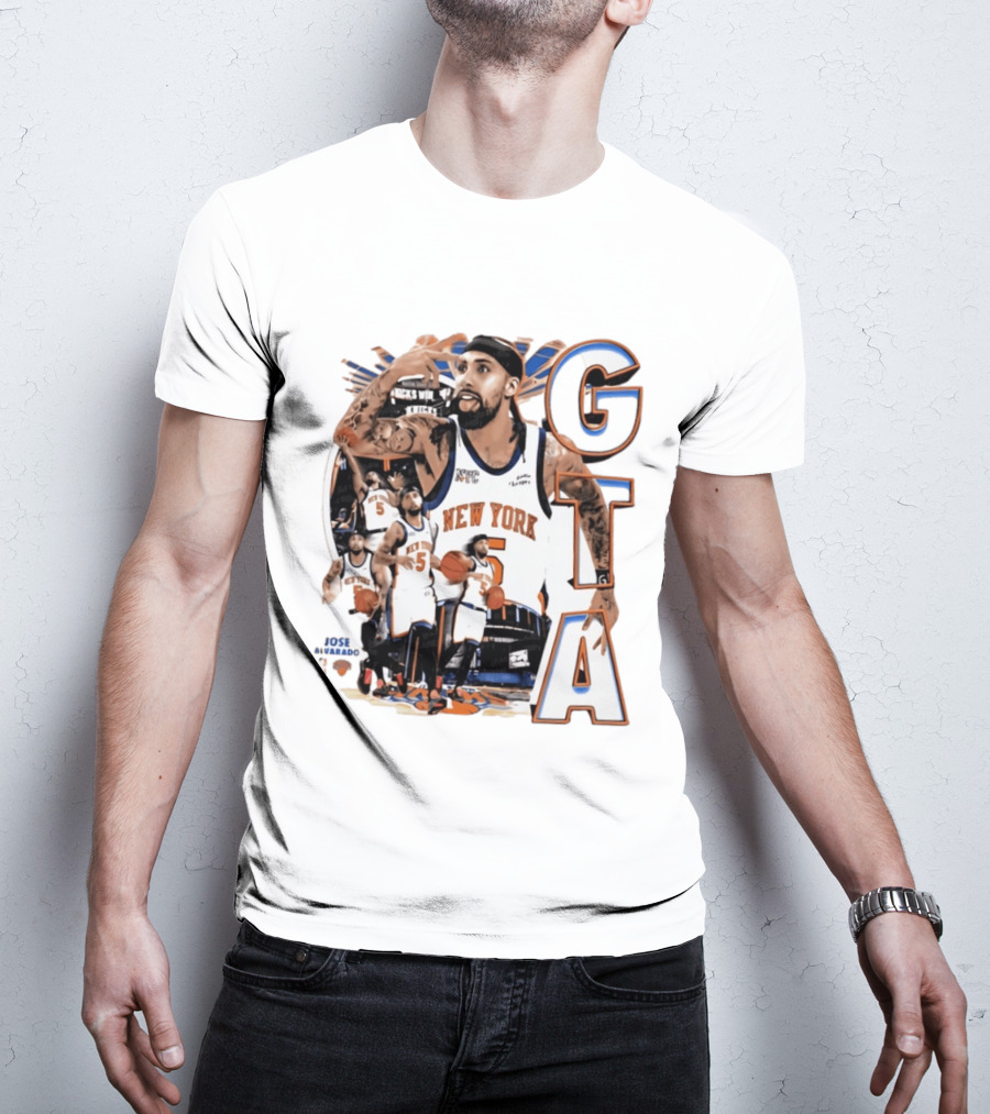 New York Knicks Jose Alvarado GTA Basketball 5 NYC T-Shirt