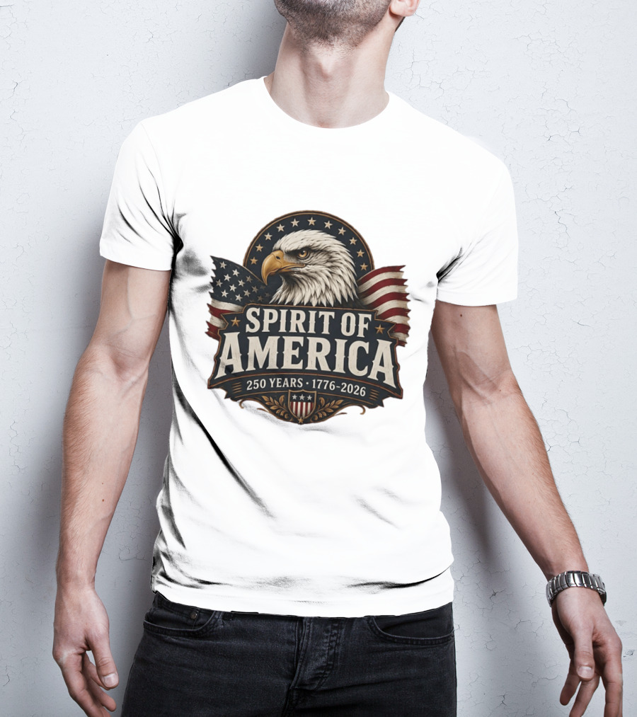 Spirit Of America Bald Eagle 250 Years 1776 2026 T-Shirt