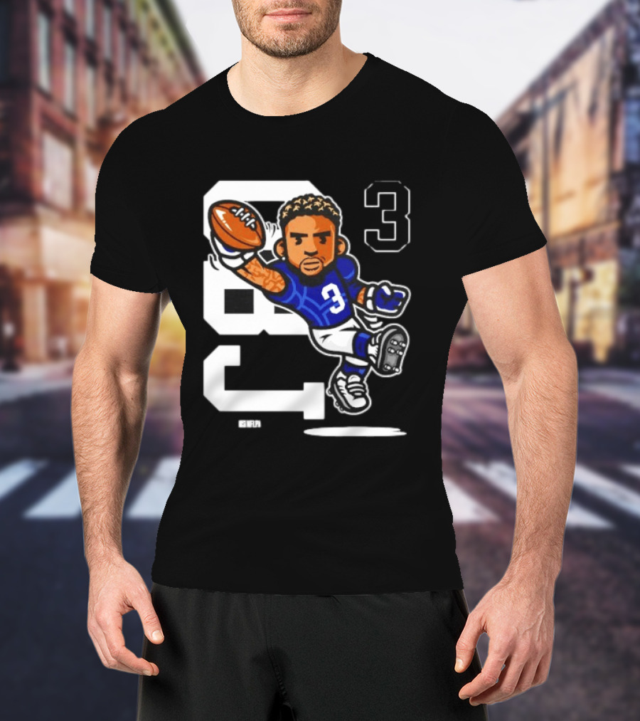 Odell Beckham Jr. 3 New York Giants Character Catch T-Shirt